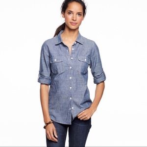 J Crew Chambray Button Down Shirt Size Small